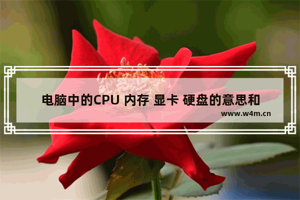 电脑中的CPU 内存 显卡 硬盘的意思和各自的作用是什么 电脑中的cpu