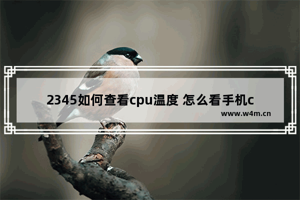 2345如何查看cpu温度 怎么看手机cpu温度