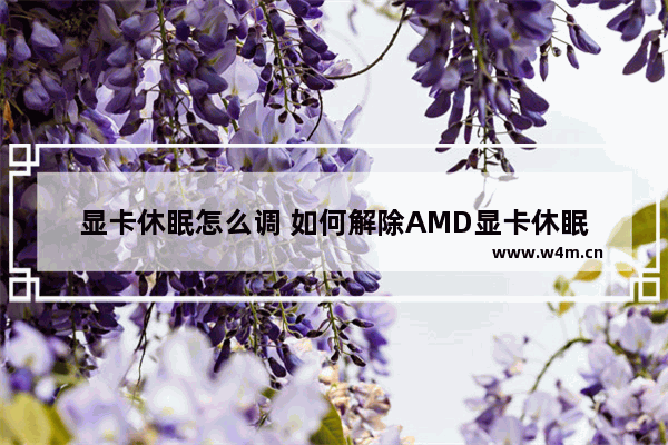 显卡休眠怎么调 如何解除AMD显卡休眠