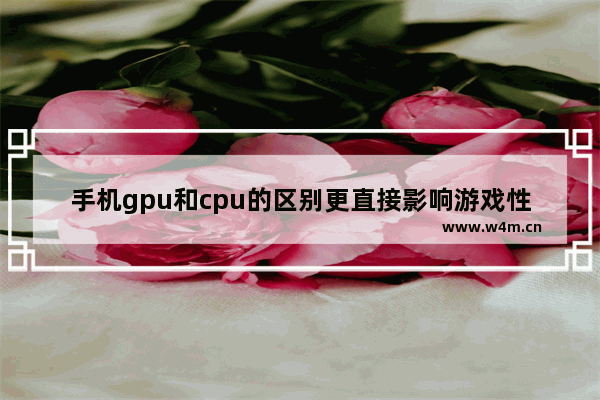 手机gpu和cpu的区别更直接影响游戏性能 cpu代替gpu