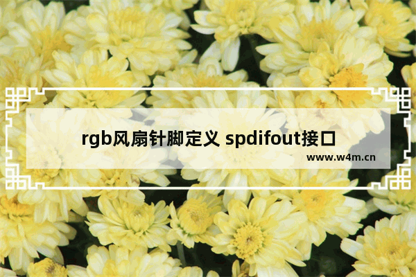 rgb风扇针脚定义 spdifout接口能接rgb风扇吗