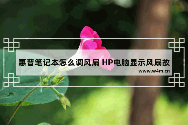 惠普笔记本怎么调风扇 HP电脑显示风扇故障怎样消除