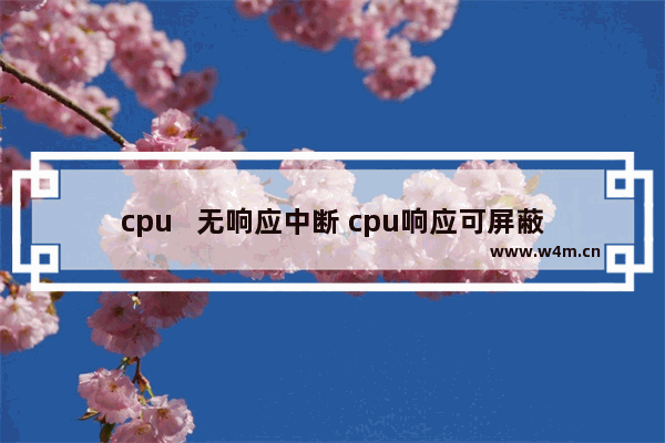 cpu   无响应中断 cpu响应可屏蔽中断的条件