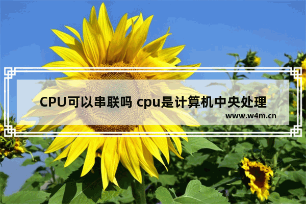 CPU可以串联吗 cpu是计算机中央处理器