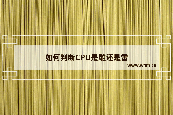 如何判断CPU是雕还是雷