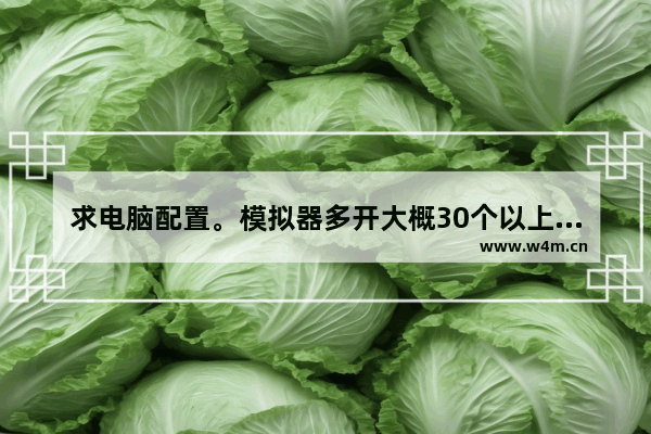 求电脑配置。模拟器多开大概30个以上挂微信 选e3还是e5 哪个型号好