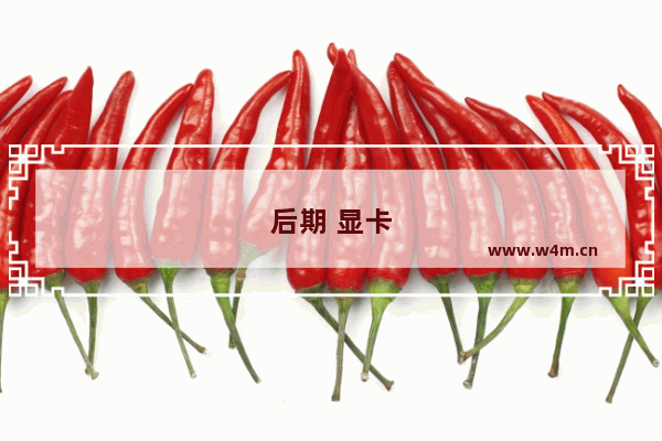 后期 显卡