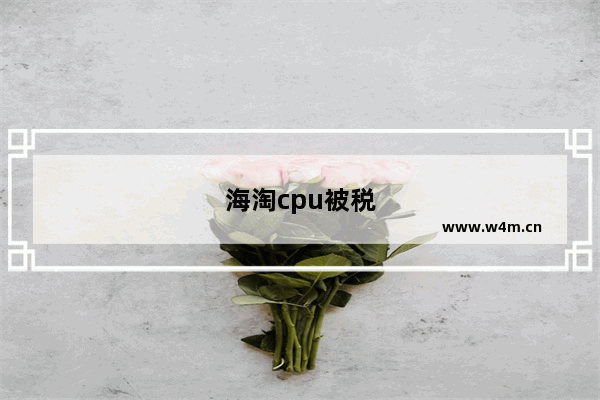 海淘cpu被税