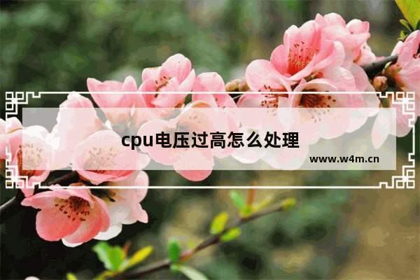 cpu电压过高怎么处理