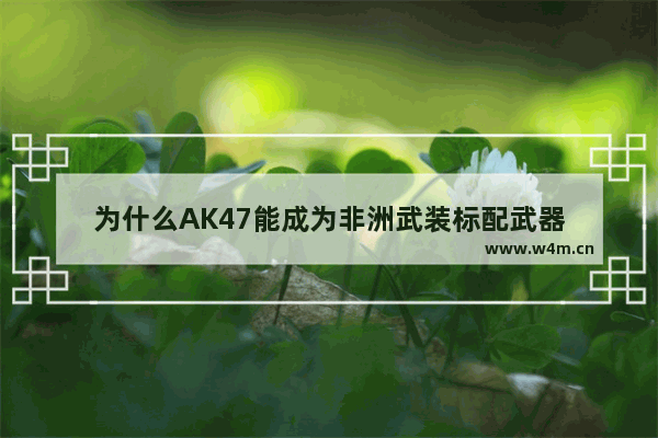 为什么AK47能成为非洲武装标配武器