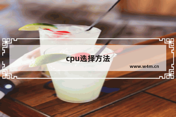 cpu选择方法