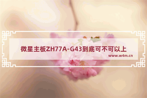 微星主板ZH77A-G43到底可不可以上固态硬盘