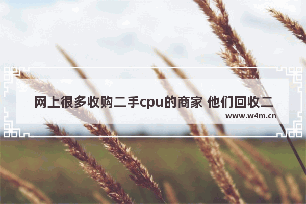 网上很多收购二手cpu的商家 他们回收二手的做什么