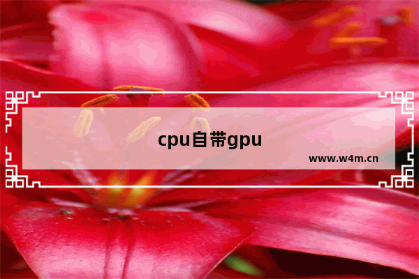 cpu自带gpu