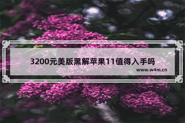 3200元美版黑解苹果11值得入手吗