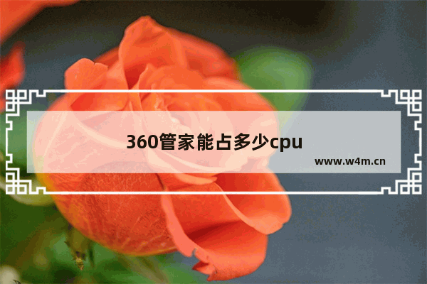 360管家能占多少cpu