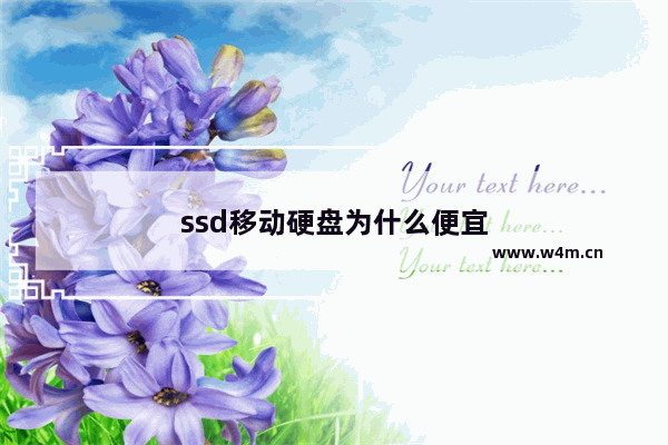 ssd移动硬盘为什么便宜