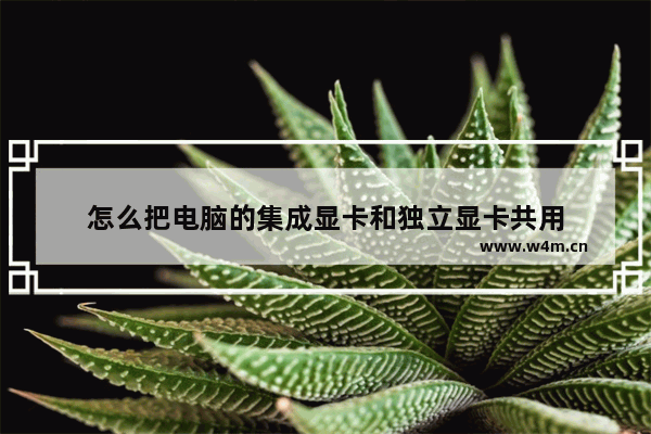 怎么把电脑的集成显卡和独立显卡共用