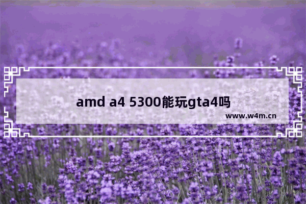 amd a4 5300能玩gta4吗