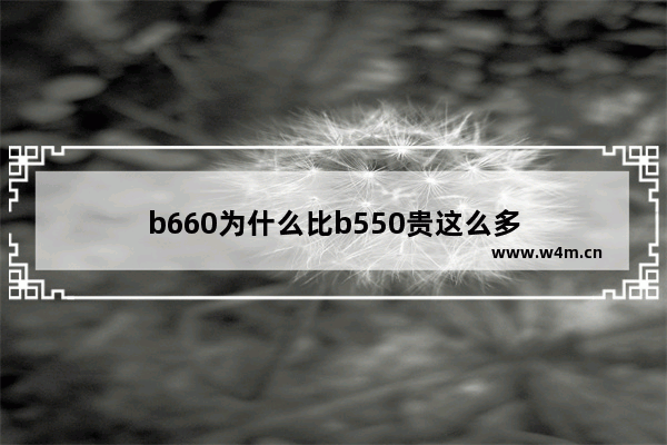 b660为什么比b550贵这么多