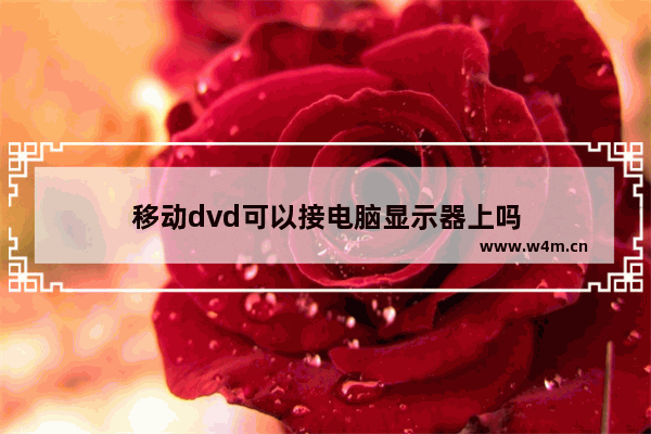 移动dvd可以接电脑显示器上吗