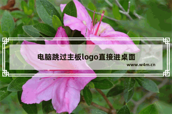 电脑跳过主板logo直接进桌面