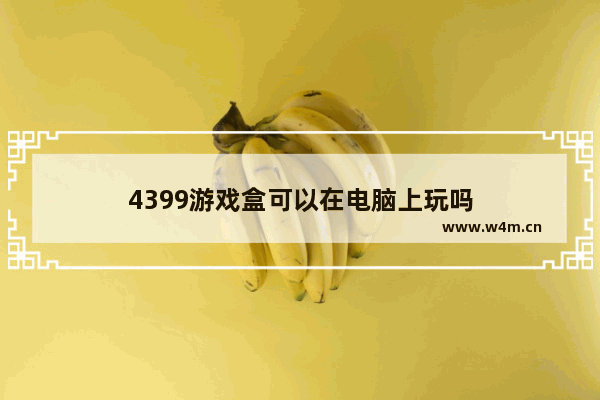 4399游戏盒可以在电脑上玩吗