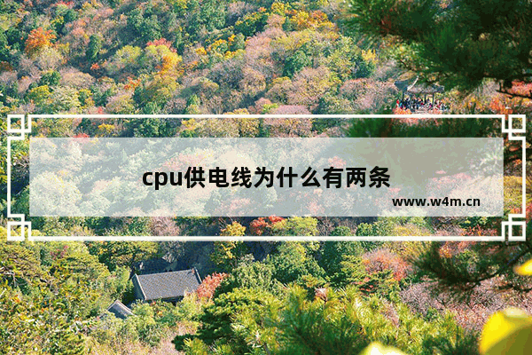 cpu供电线为什么有两条