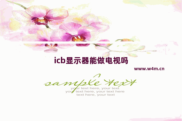 icb显示器能做电视吗