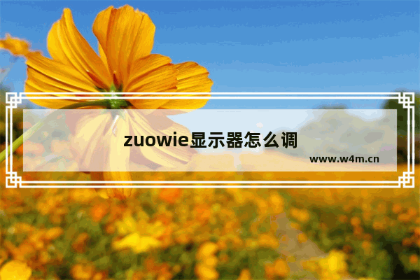 zuowie显示器怎么调