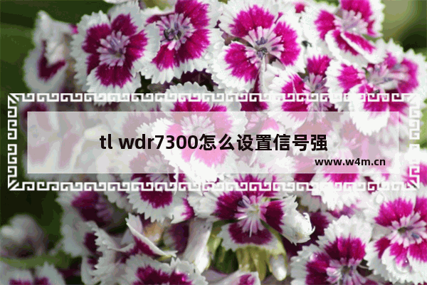 tl wdr7300怎么设置信号强