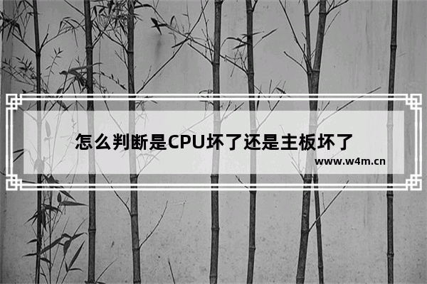 怎么判断是CPU坏了还是主板坏了