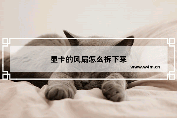 显卡的风扇怎么拆下来