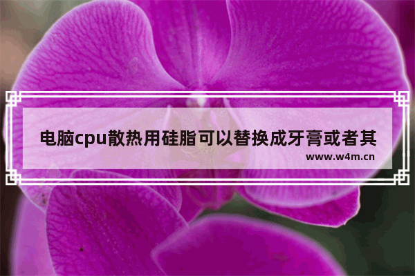 电脑cpu散热用硅脂可以替换成牙膏或者其他粘稠物吗