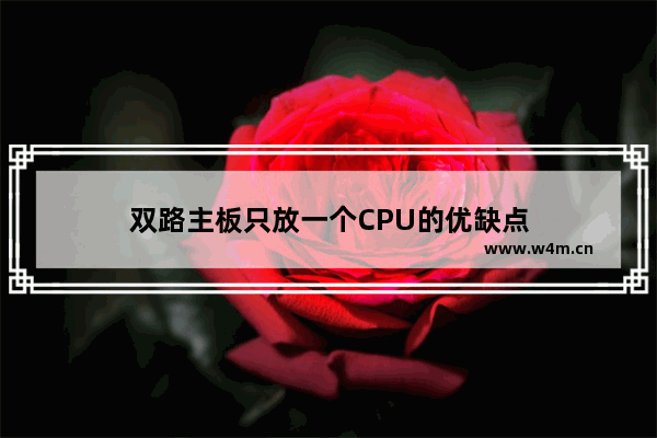 双路主板只放一个CPU的优缺点