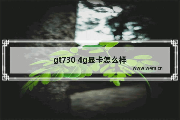 gt730 4g显卡怎么样