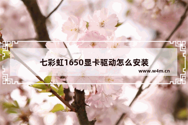 七彩虹1650显卡驱动怎么安装