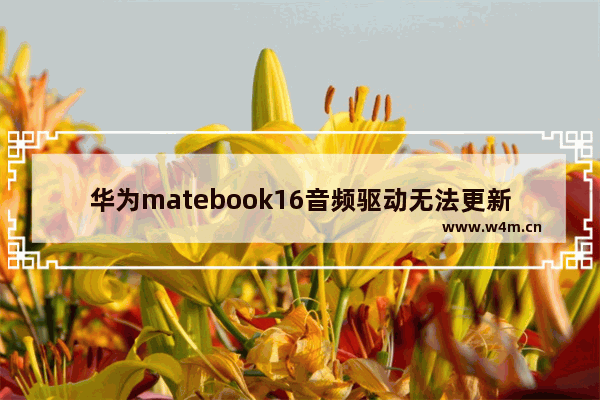 华为matebook16音频驱动无法更新