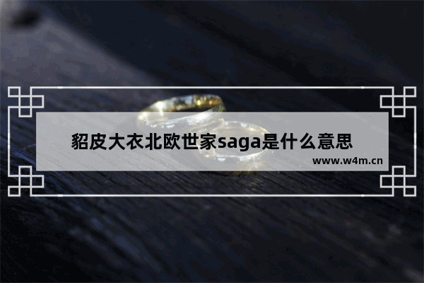 貂皮大衣北欧世家saga是什么意思