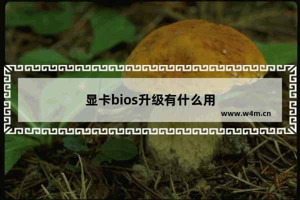 显卡bios升级有什么用