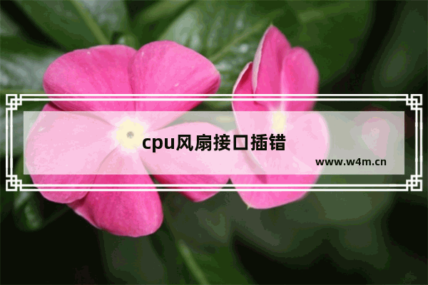 cpu风扇接口插错