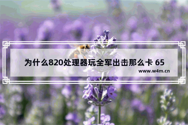 为什么820处理器玩全军出击那么卡 653反倒非常流畅一点不卡