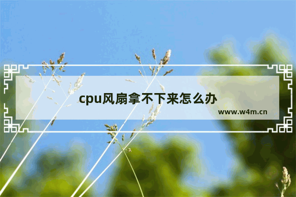 cpu风扇拿不下来怎么办