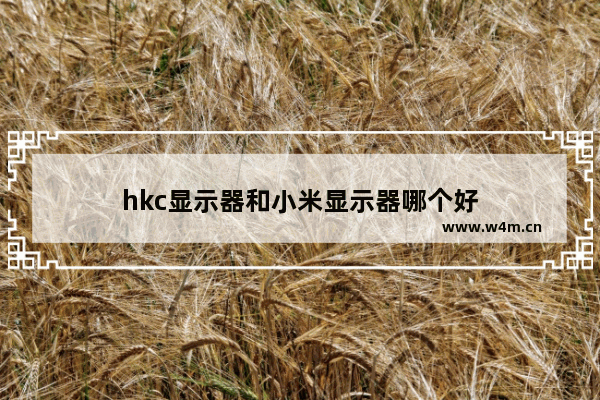 hkc显示器和小米显示器哪个好