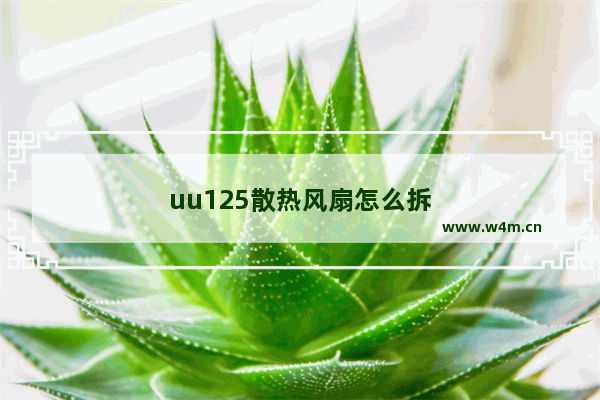 uu125散热风扇怎么拆