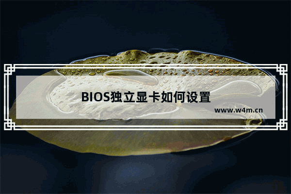 BIOS独立显卡如何设置