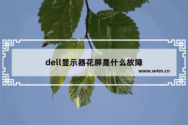 dell显示器花屏是什么故障