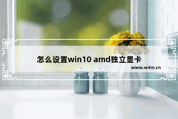 怎么设置win10 amd独立显卡