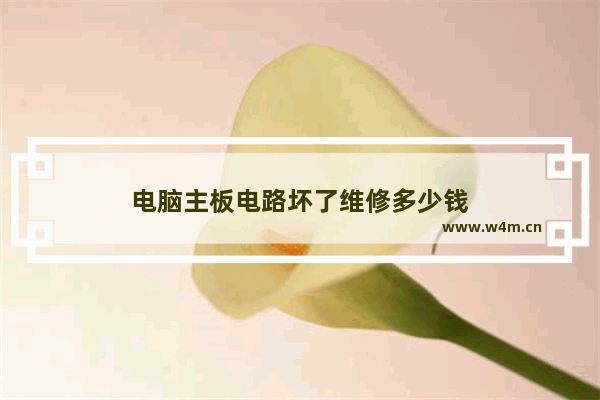 电脑主板电路坏了维修多少钱