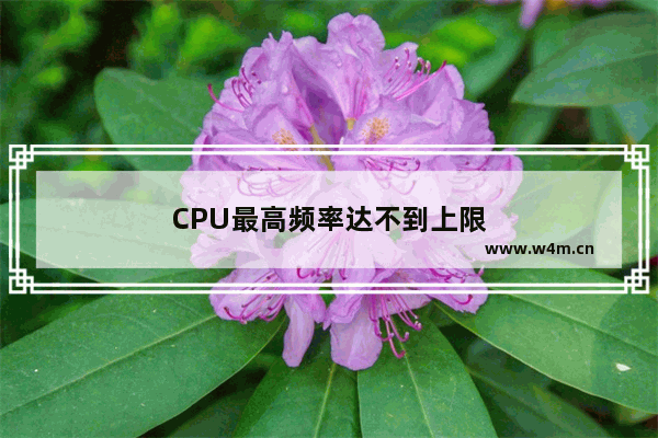 CPU最高频率达不到上限